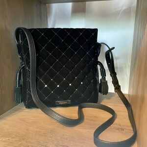 Fossil Textile- Cowhide Leather crossbody Purse